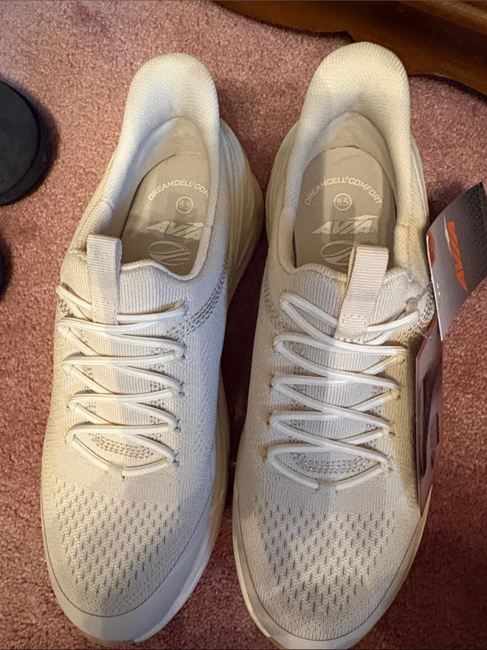 Avia Men's Knit Athletic Sneakers in Off-White